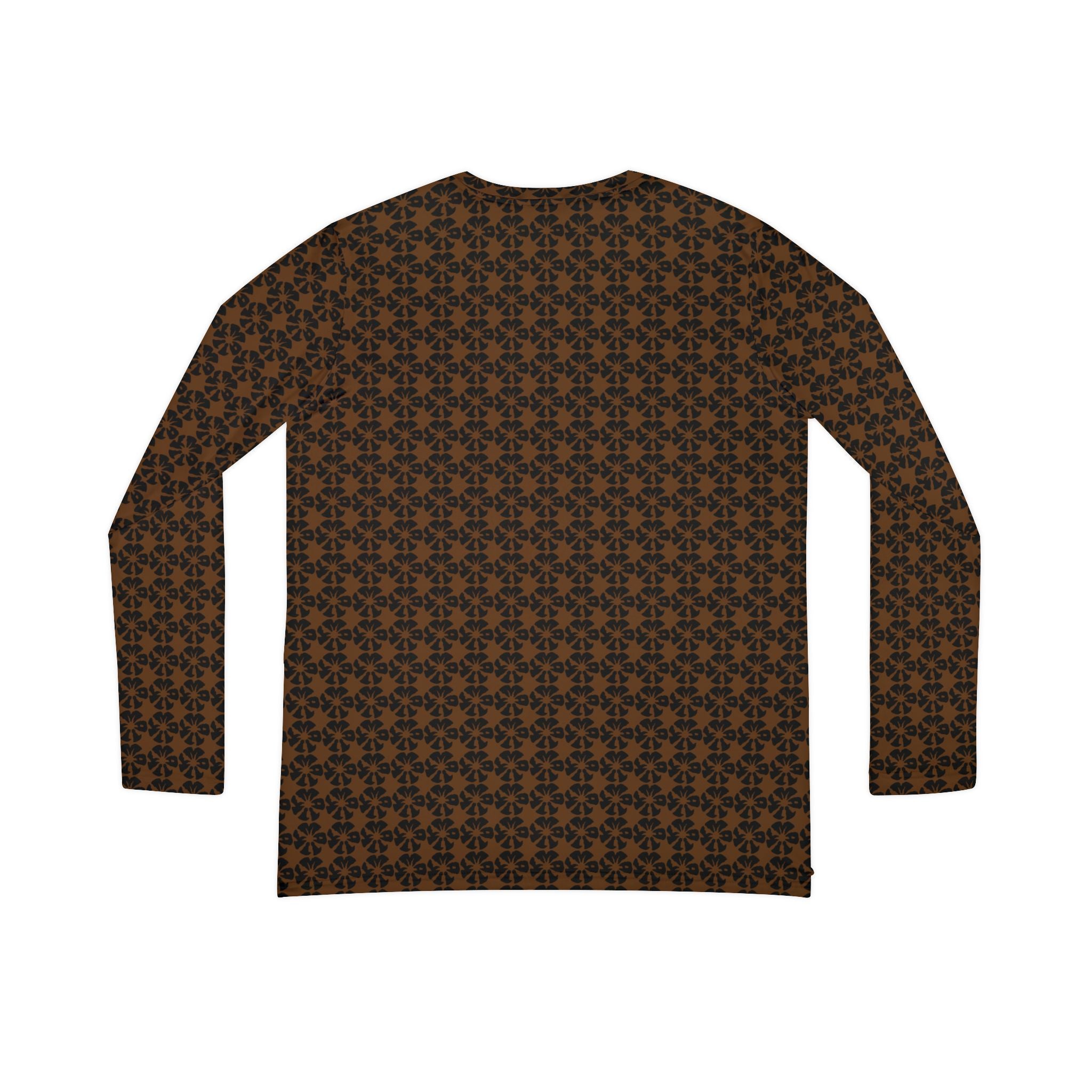 Brown Geometric KMA11 V-Neck Long Sleeve Shirt