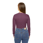 Light Pink Geometric KMA11 V-Neck Long Sleeve Shirt