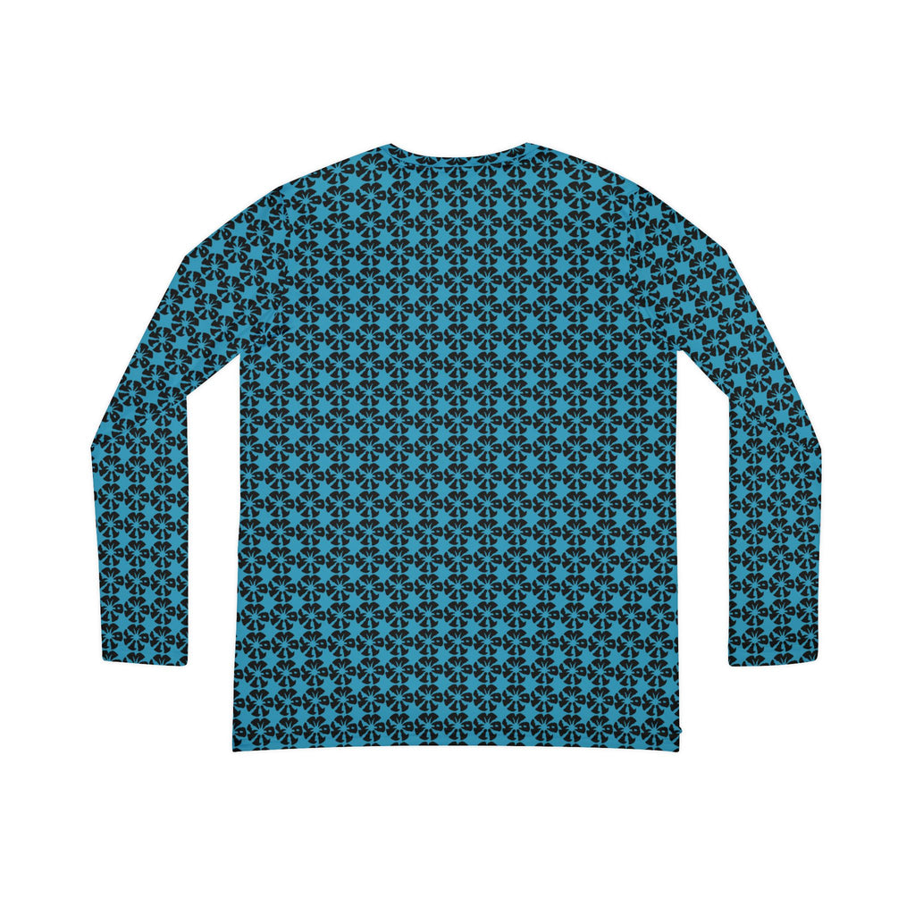 Turquoise Geometric KMA11 V-Neck Long Sleeve Shirt