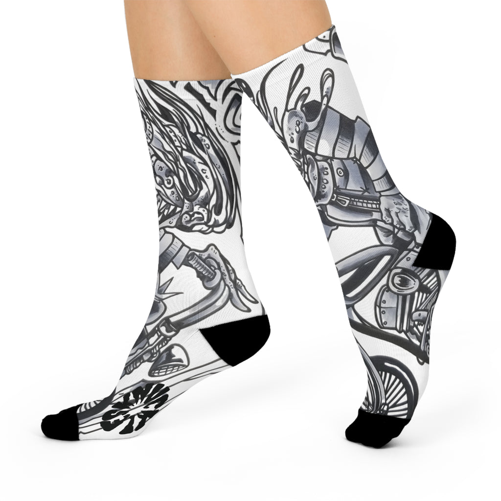 RideOrDie // [Full Burn] - Crew Socks