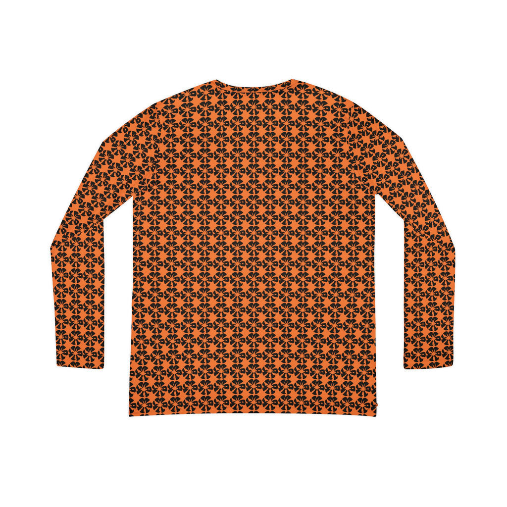 Light Orange Geometric KMA11 V-Neck Long Sleeve Shirt