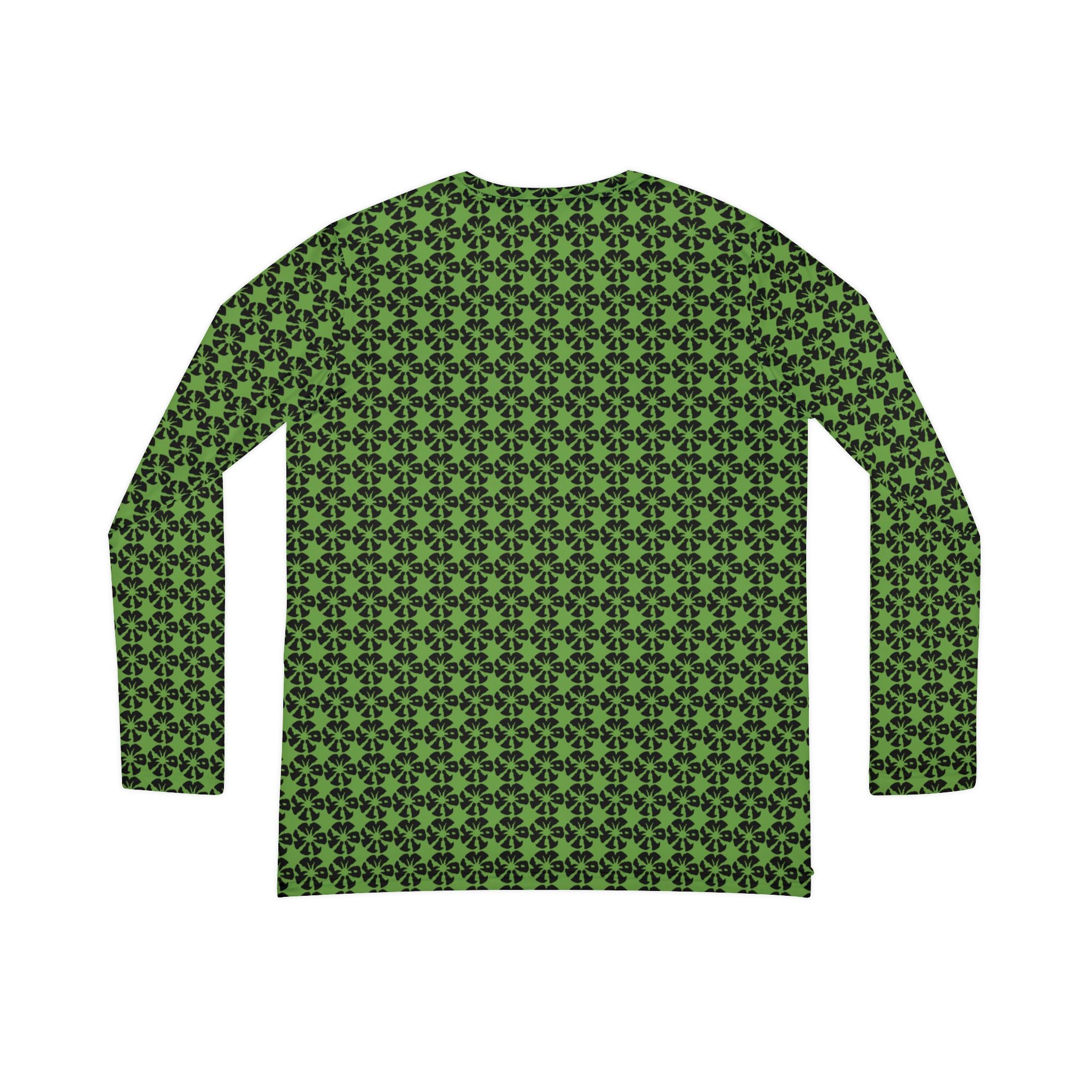 Light Green Geometric KMA11 V-Neck Long Sleeve Shirt