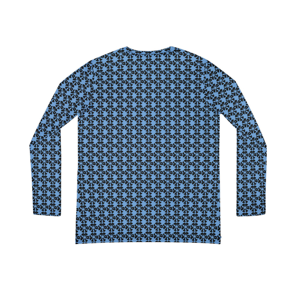 Light Blue Geometric KMA11 V-Neck Long Sleeve Shirt
