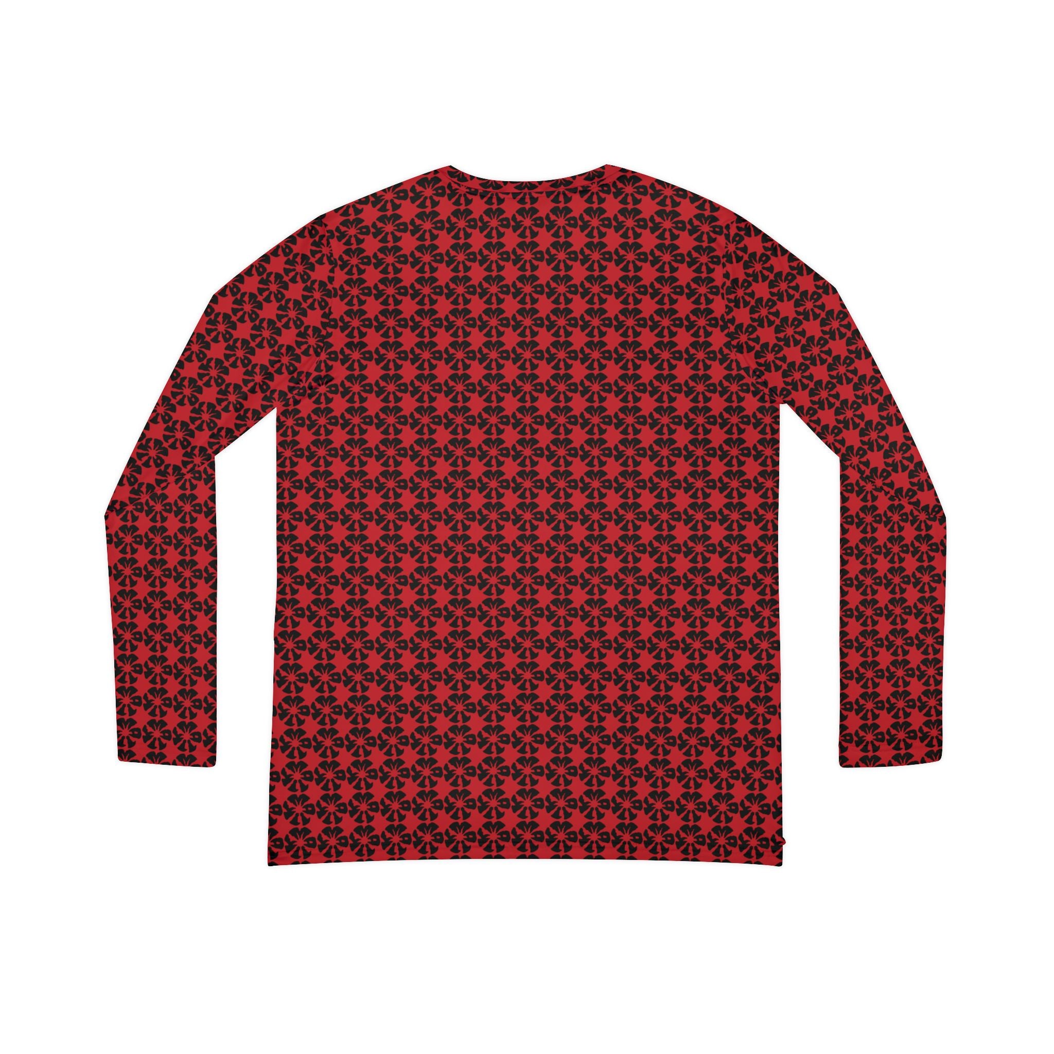 Dark Red Geometric KMA11 V-Neck Long Sleeve Shirt